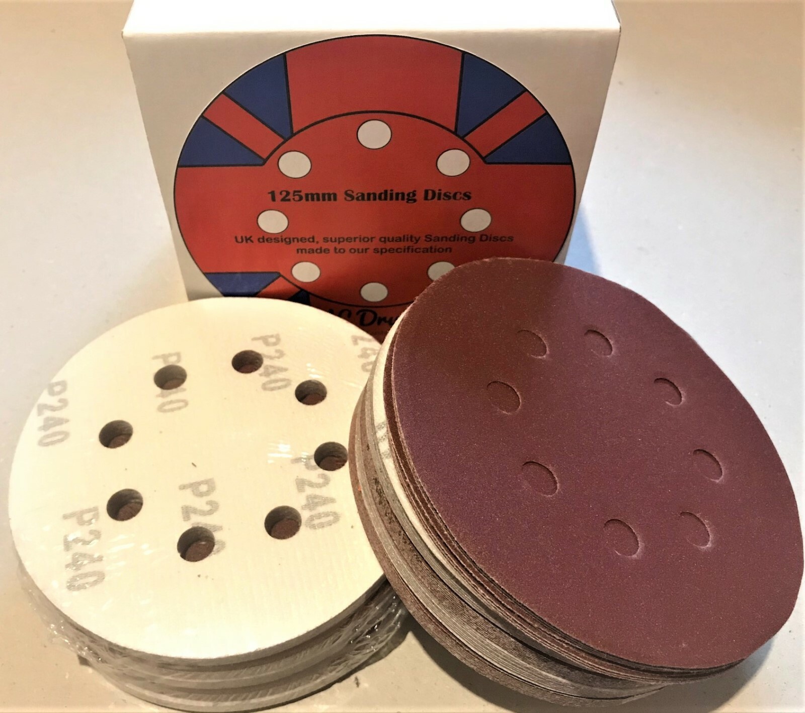 125mm Punched Sanding Discs, 5" Orbital Sander Pads, 40,60