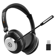 Wantek Wireless Headset with Microphone Bluetooth Headphone for PC/Laptop/Phone