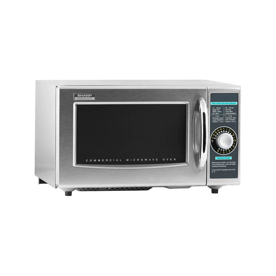 Sharp R-21LCFS 1000W Medium Duty Commercial Microwave Oven, Dial ...