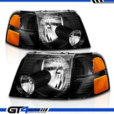 Fit 2002 2003 2004 2005 Ford Explorer Black Headlights Corner Signal Light Set Fit 2002 2003 2004 2005 Ford Explorer Black Headlights Corner Signal Light Set
