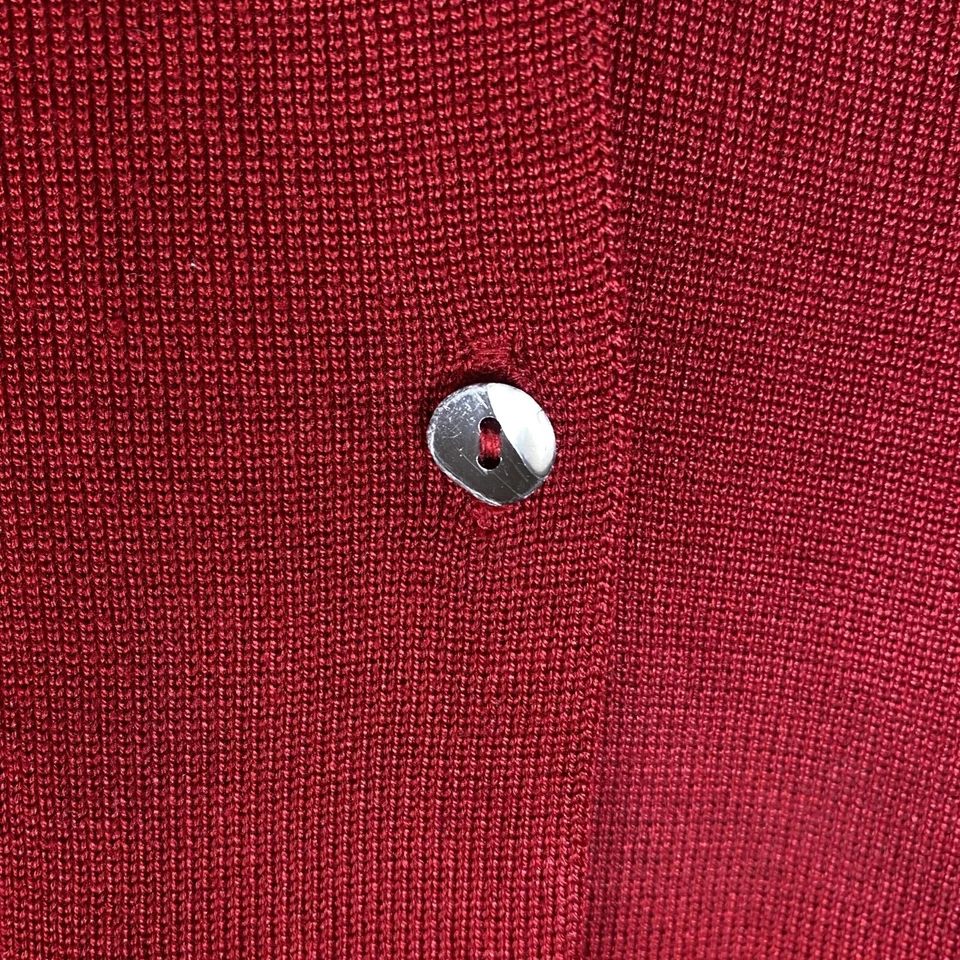 Cárdigan suéter Harolds de seda con botones para mujer grande rojo Foto 4 de 4