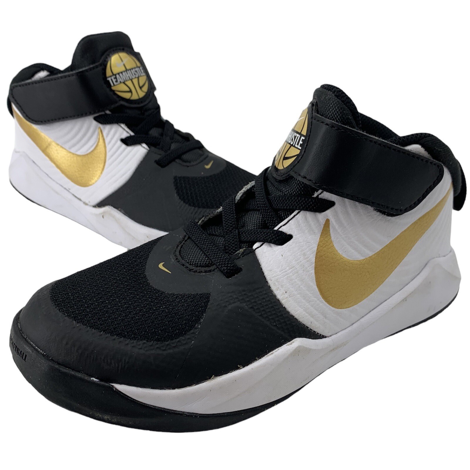 Nike Team Hustle White \u0026 Gold High Top 
