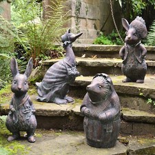 Resin Rabbit Outdoor Statues Ornament Decoration, Garden Sculpture Easter