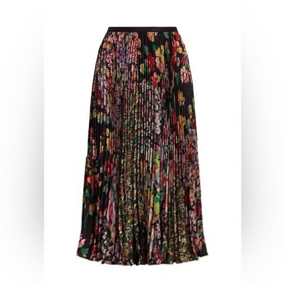 NWT POLO RALPH LAUREN Floral Patchwork Midi Skirt Accordion  