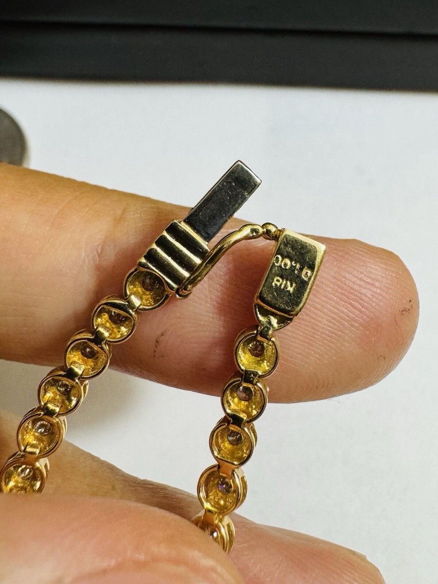 K18 18K Japan Yellow Gold 1Carat Real Diamond Tennis K18 18K Japan Yellow Gold 1Carat Real Diamond Tennis