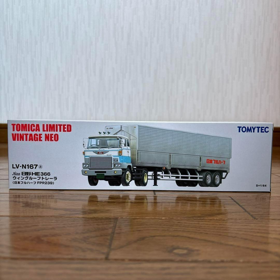 Tomica Limited Vintage Neo Hino HE366 Wing Roof Trailer 1/64