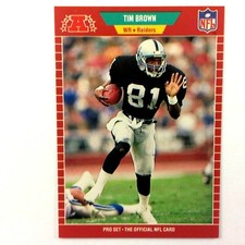 Tim Brown 1989 Pro Set Rookie Card #183 NFL HOF Oakland Raiders. rookie card picture