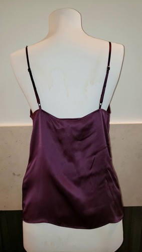 Frame Women V-Neck Silk Camisole Cami Top Tank Plum Size M NWT $198 - Picture 7 of 9