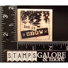 Inkadinkado Rubber Stamps 98808MM LET IT SNOW TREES SNOWFLAKES CHRISTMAS T35