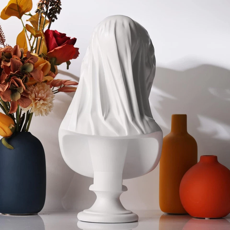 13 Inch Veiled Lady Bust Greek Goddess Statue,Large Classic Roman Bust Greek Myt - Image 4 of 4