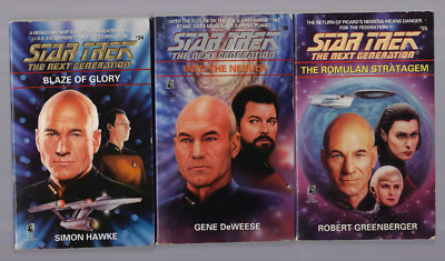 3 Star Trek Paperbacks Blaze of Glory,The Romulan Strategem & Into The Nebula