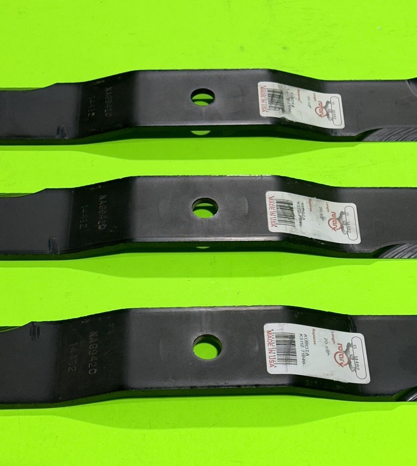 3 REPL KUBOTA LAWN MOWER BLADES 60" CUT K511271940 K511271940 K132 SET