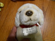 FAO Schwarz Golden Labrador Puppy Dog Toy Plush 9" Tan EUC