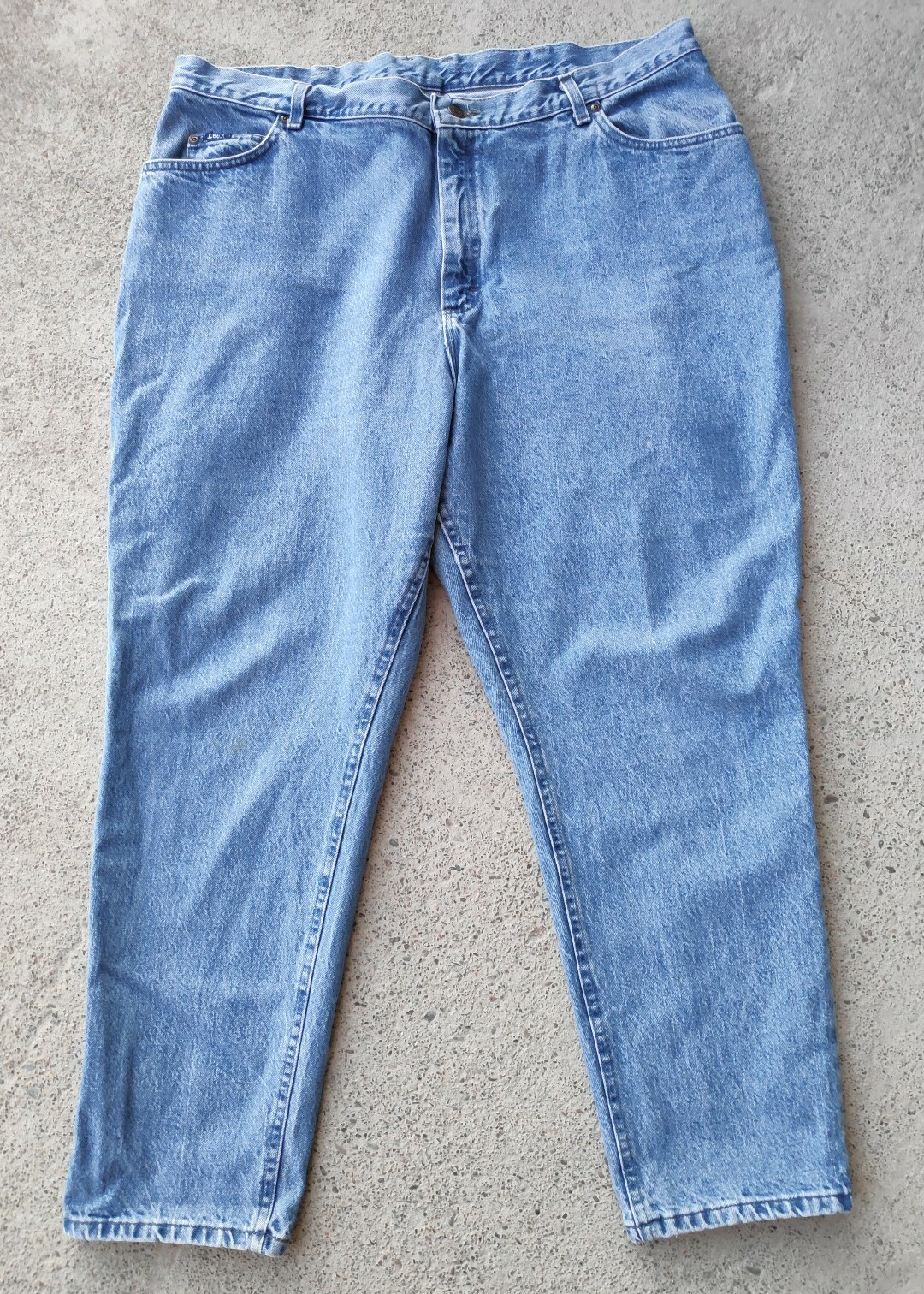 Vintage Lee High Waisted Mom Jeans Blue Denim Tapered Wedgie USA Plus Size 24W-image