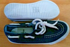 Boys Navy Blue Canvas Deck Shoes - Rubber Soles -  size junior UK 12 by Matalan