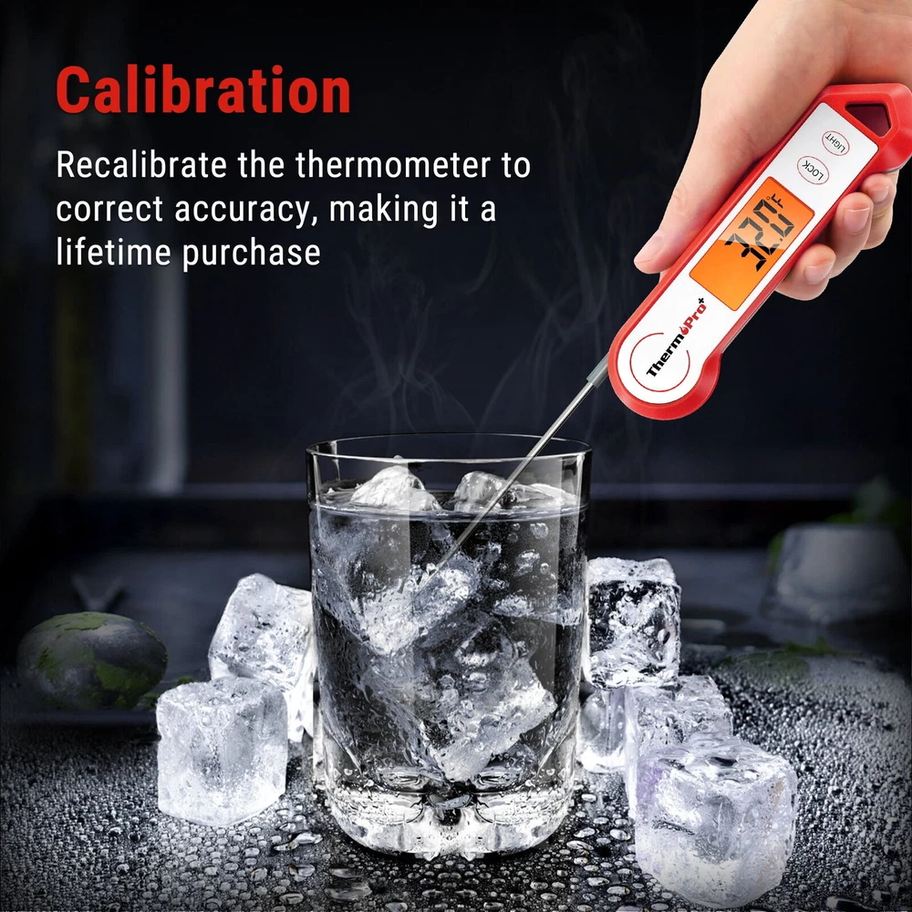 Waterproof Meat Thermometer with Magnet LED Display Stainless Steel for Grilling