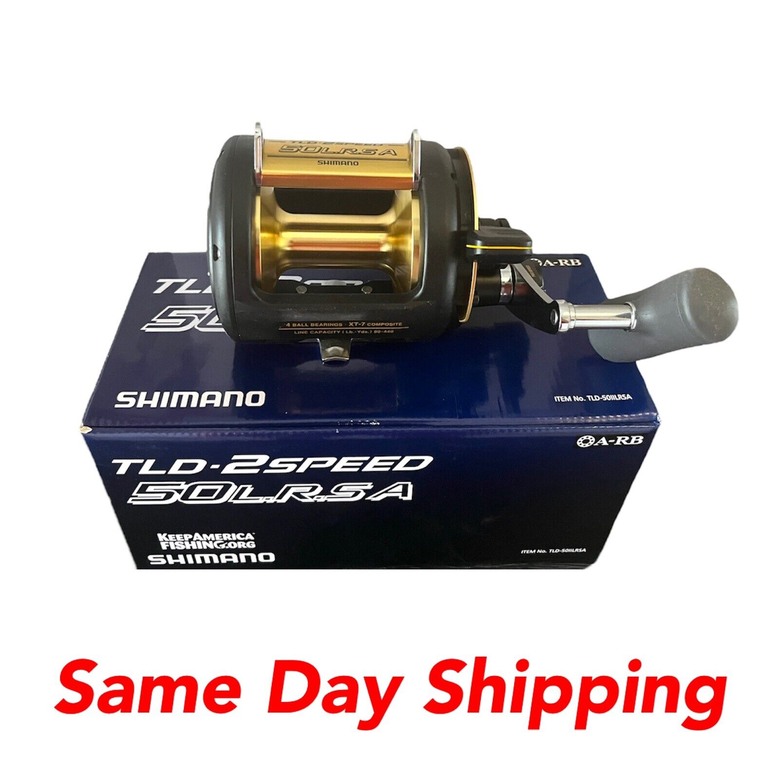 Shimano TLD 2-Speed Right Hand Conventional Lever Drag Fishing Reel TLD50IILRSA