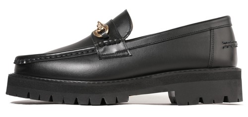 Mocasines Firenze Atelier para hombre de cuero negro con brocas de caballo mocasines gruesos suela vibram - Imagen 10 de 19