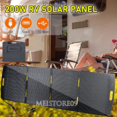 LINEBA 100W 200W Solar Panel Foldable 22V for Campervan RV Marine Motorhome Boat