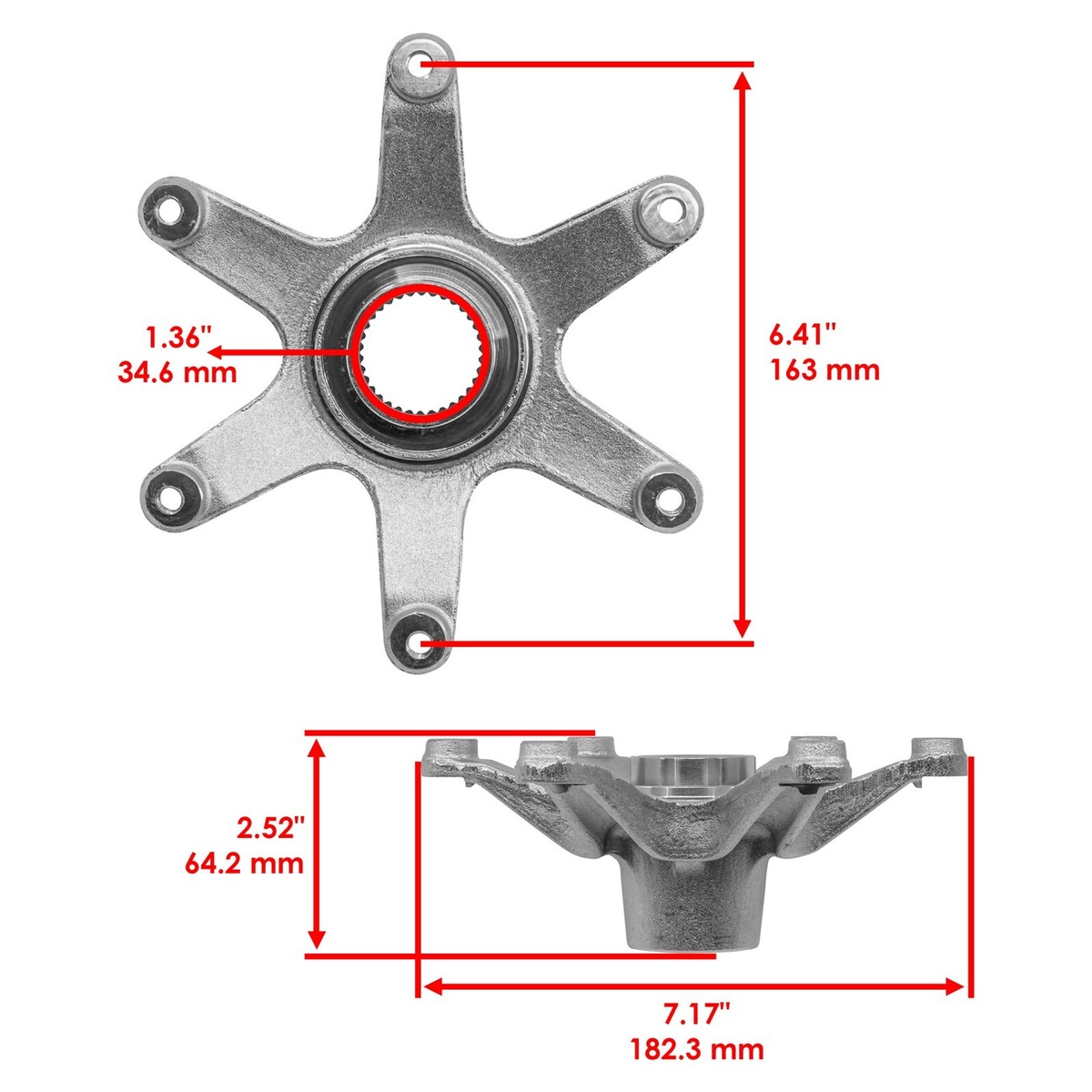 Caltric 2XJ-25386-00-00 Rear Axle Sprocket Hub Collar And Bolts