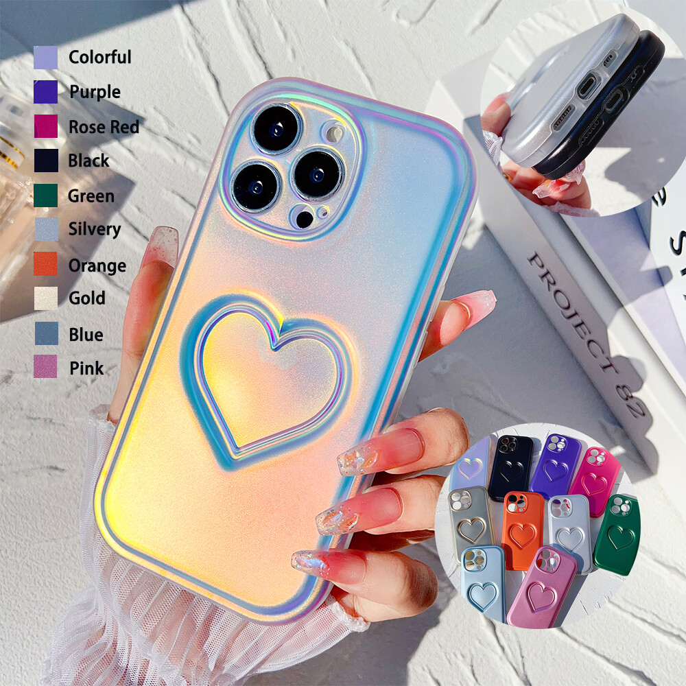 Shockproof 3D Love Heart TPU Case for iPhone 15 Pro Max 14 13 12 11