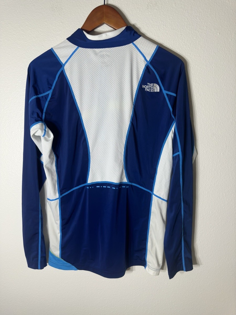 The North Face Cycling Shirt 1/2 Zip Pullover Blue White
