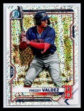 2021 Bowman Chrome #BDC-96 Freddy Valdez Speckle Refractor Boston Red Sox