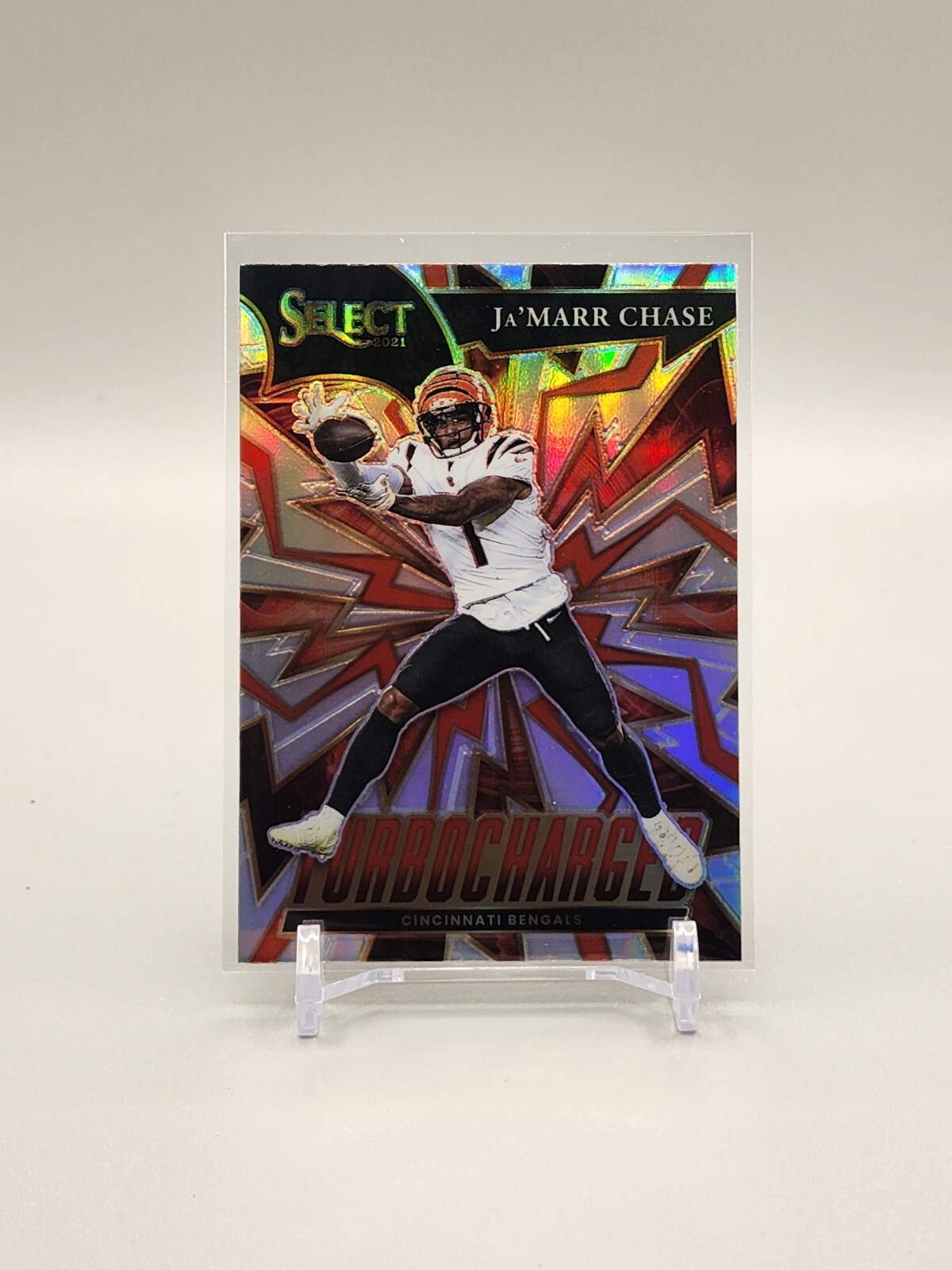 Ja’Marr Chase 2021 Select #TUR-8 Turbocharged Rookie Silver Prizm