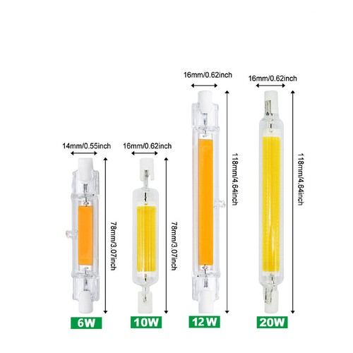 3/5X R7s LED COB Flood Light Bulbs 6W 10W 12W 20W Lamps 78mm 118mm 220V - Picture 11 of 14