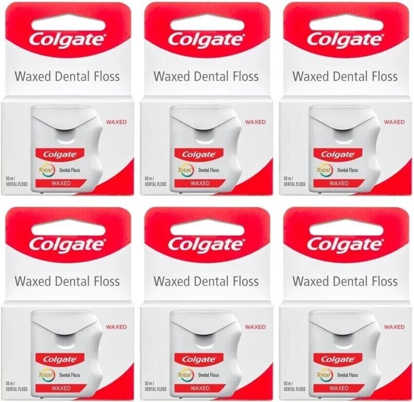 Colgate Total Waxed Dental Floss / Tape 6x50M (Pack of 6, 50M each) free ship - Image 4 of 4