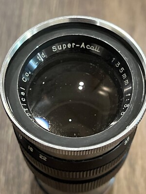 Super Acall 135mm f3.5 Kyoei Optical Leica Mount Lens, W/CASE And