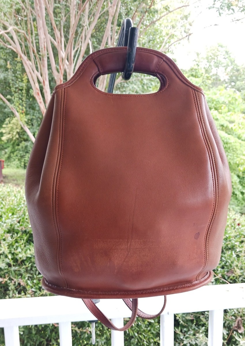 Coach 9994 Medium Vintage British Tan Leather Backpack/Tote w/Top