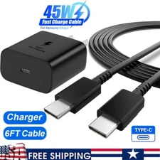 45W Type USB C Super Fast Wall Charger+Cable For Samsung Galaxy S24 S23 S22 S21