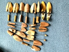 Shoe Tree Lot 9 Pair WOOD WOODEN BALLY of SWITZERLAND,HUDSONS,FORMWELL,WOODLORE+