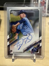 Tyler Zuber RC Rookie 2021 Topps Chrome On Card Auto #RA-TZ Kansas City Royals