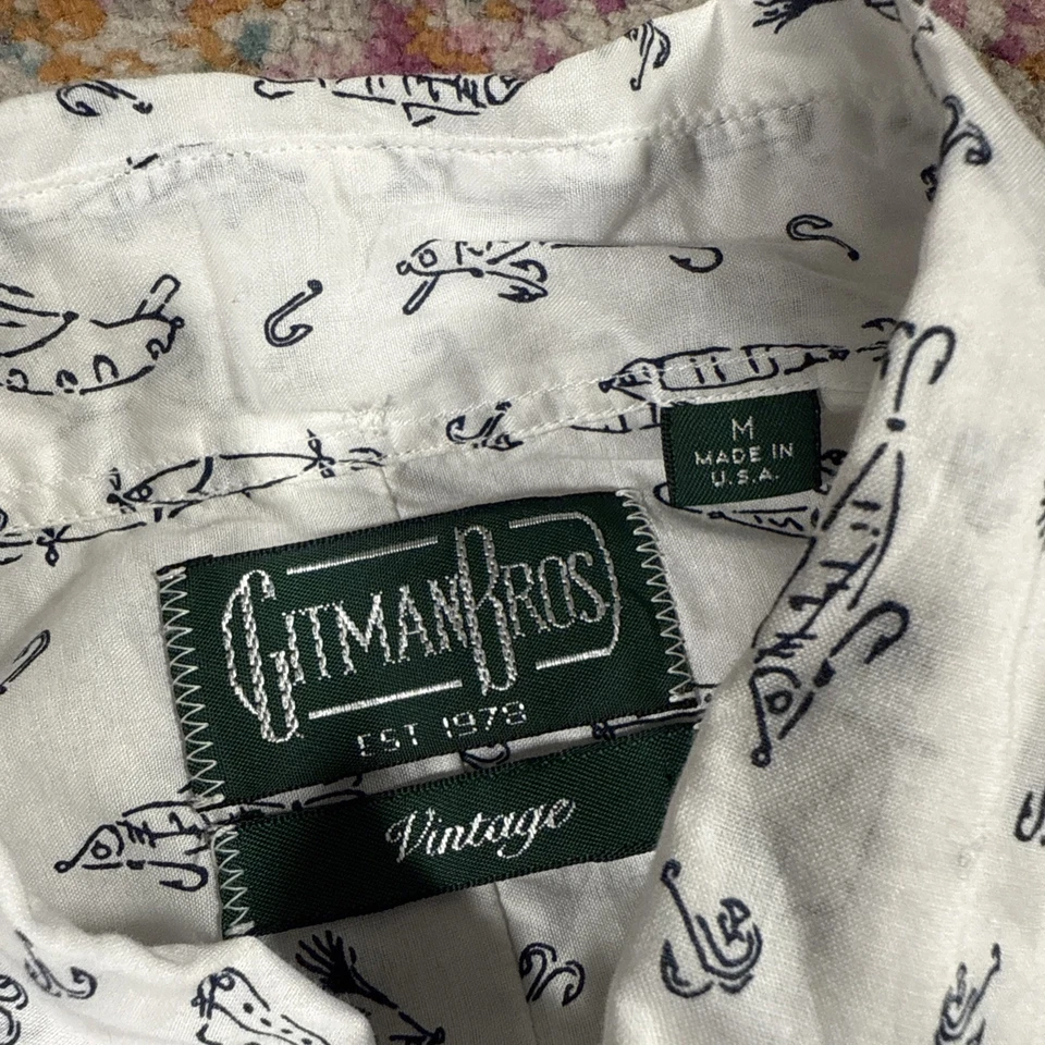 Gitman Vintage Short Sleeve Button Up Fish Shirt Size Medium  - Image 2 of 4