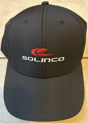 Solinco Tennis Hat Black Adjustable Strap Performance Cap Lightweight Athletic