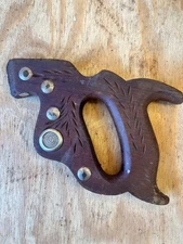 Vintage Warranted Superior Handsaw Handle 5 Screw. (155)