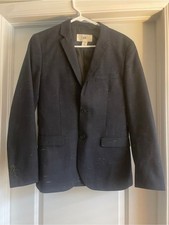 H M Dark Navy Textured Blazer Sport Coat Two Button Notch Lapel Mens Size 36R