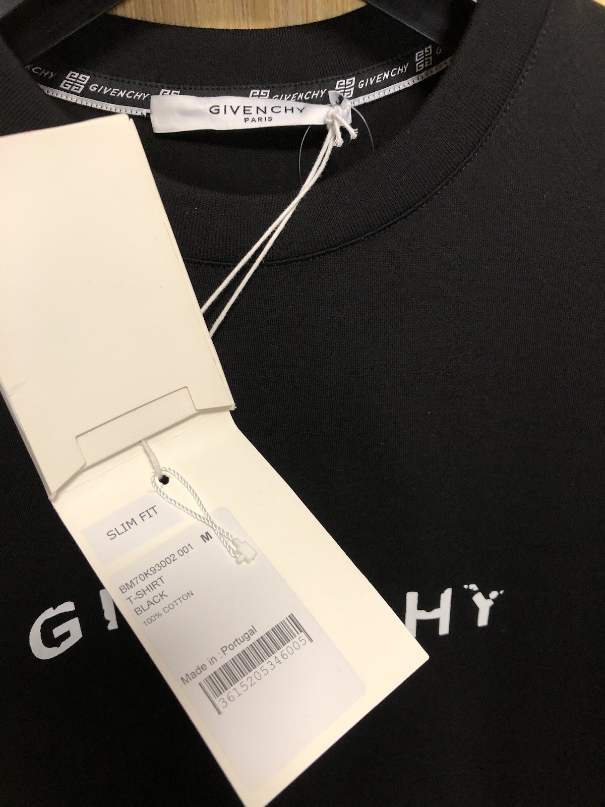 Givenchy Paris Mens Destroyed Logo Slim Fit T Shirt Black M RRP £329 image 3