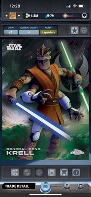 Star Wars Card Trader Chrome Legendary Black Lava 10CC Pong Krell