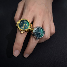 Retro Analog Ring Watch | Adjustable Finger Watch | Gold Silver Rose
