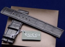 New Gucci 22 MM Genuine Black Croco Band - Large - Generic Clasp 22.106C-BLK 