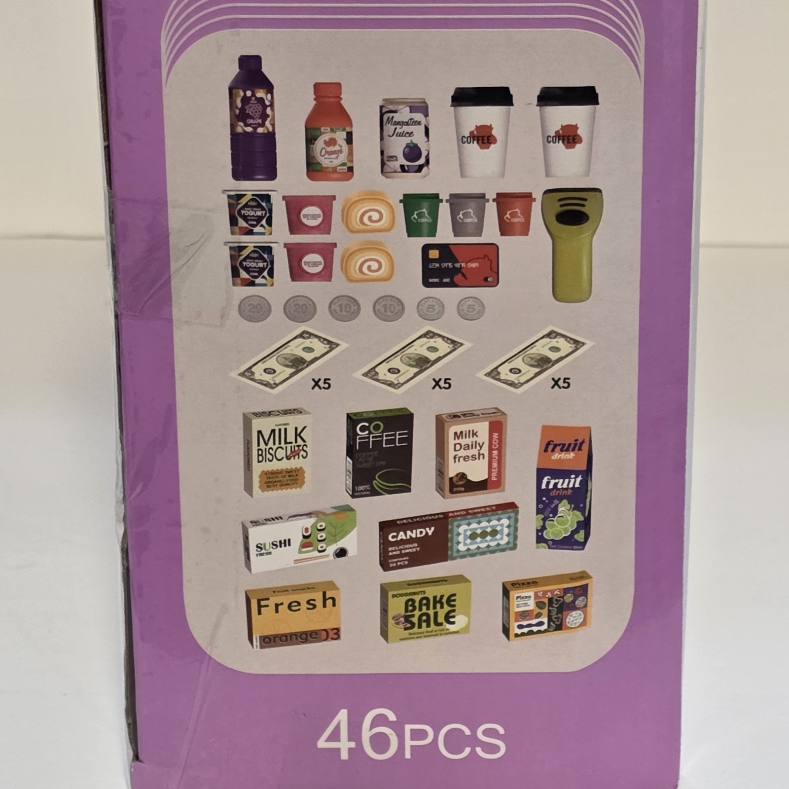 как выглядит 46 Piece Pretend Play Cash Register Market Set фото