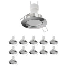 Decken-Einbaustrahler FERE Einbaurahmen chrom matt + GU10 LED Lampe weiß