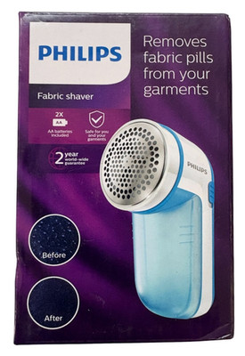 Philips GC026 Fabric Shaver Battery Operated Lint Remover Clothes Shaver - Blue