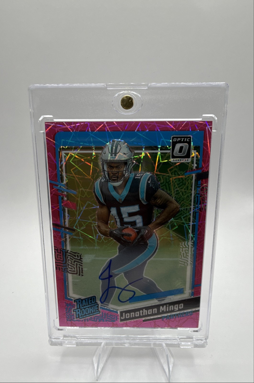 2023 Panini Optic - Jonathan Mingo #215 Pink Velocity Prizm Autographs /50