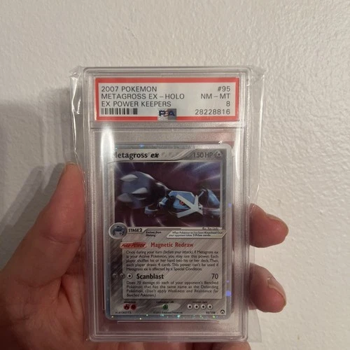 2007 POKEMON EX POWER KEEPERS #95 METAGROSS EX-HOLO PSA 8