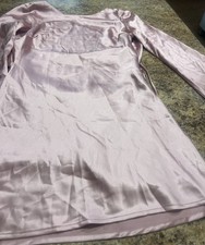 Women  s LuLu  s Sincerely Sleek Mauve Pink Satin Cowl Back Mini Dress Size Small