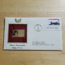 Steam Locomotives Eddy's No 242 22kt Gold Replica Stamp 1st Day w/card